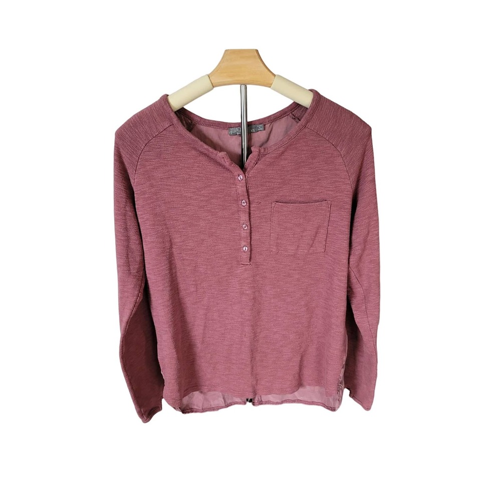 Prana Rose Pink Henley Shirt Women's Size Small